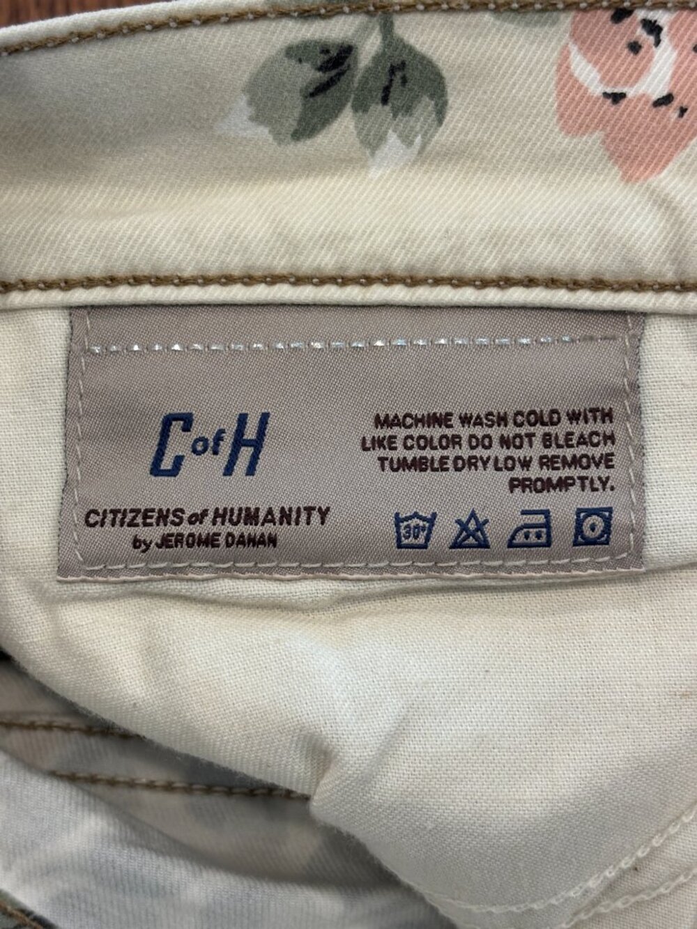 NWT Citizens of Humanity Thompson Skinny Jeans Petite Rose Floral Print Size 29 - Picture 6 of 7